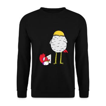 Chicken Construction Site Safety Helmet Ariss Entrepreneur Job - Unisex Sweatshirt - black - Front - Alina (178cm) & Michal (187cm)