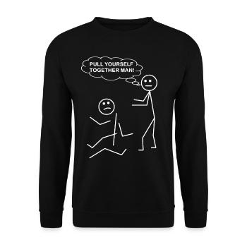 Rassemblez-vous homme - Drôle - Sweat-shirt Unisexe - noir - Devant - Alina (178cm) & Michal (187cm)