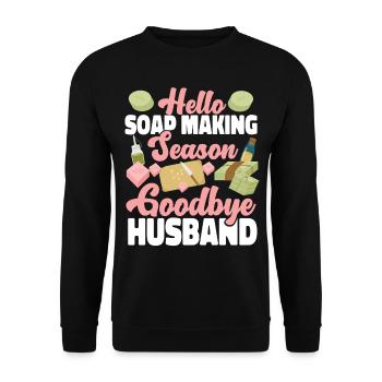 Soap Making Crafting Hello Soap - Unisex Sweatshirt - black - Front - Alina (178cm) & Michal (187cm)