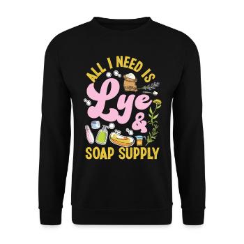 Soap Making Crafting All I Need Is - Unisex Sweatshirt - black - Front - Alina (178cm) & Michal (187cm)