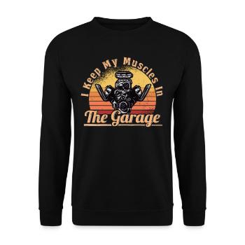 Muscel Car V8 Turbocharger Truck Rennwagen - Unisex Pullover - Schwarz - Vorne - Alina (178cm) & Michal (187cm)
