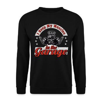 Muscel Car V8 Turbocompresseur Camion Voiture de course - Sweat-shirt Unisexe - noir - Devant - Alina (178cm) & Michal (187cm)