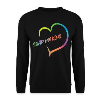 Soap Making Crafting Heart - Unisex Sweatshirt - black - Front - Alina (178cm) & Michal (187cm)
