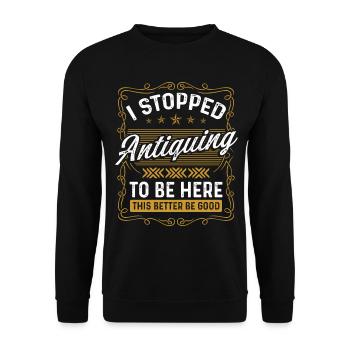 Antiquing Wax Treasure Hunting Antique - Unisex Sweatshirt - black - Front - Alina (178cm) & Michal (187cm)