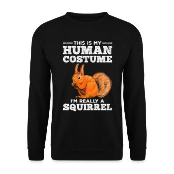Écureuil - C’est mon costume humain - Sweat-shirt Unisexe - noir - Devant - Alina (178cm) & Michal (187cm)