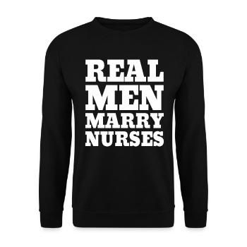 De vrais hommes épousent des infirmières infirmières Mari - Sweat-shirt Unisexe - noir - Devant - Alina (178cm) & Michal (187cm)