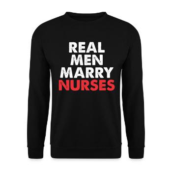 De vrais hommes épousent des infirmières - Sweat-shirt Unisexe - noir - Devant - Alina (178cm) & Michal (187cm)