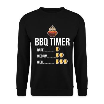 BBQ Timer Barbecue Beer Steak Grill Funny Grilling - Unisex Sweatshirt - black - Front - Alina (178cm) & Michal (187cm)