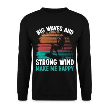 Kiteboarder Kite Big Waves Strong Wind Kitesurf - Unisex Pullover - Schwarz - Vorne - Alina (178cm) & Michal (187cm)