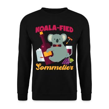 Sommelier Wine Drinking Tasting - Unisex Sweatshirt - black - Front - Alina (178cm) & Michal (187cm)