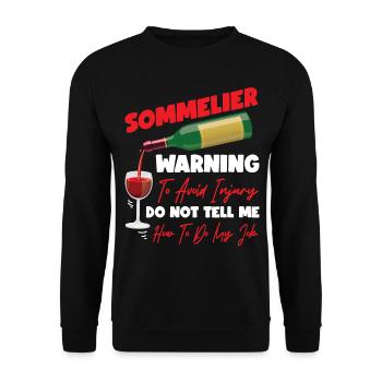 Sommelier Wine Drinking Tasting - Unisex Sweatshirt - black - Front - Alina (178cm) & Michal (187cm)