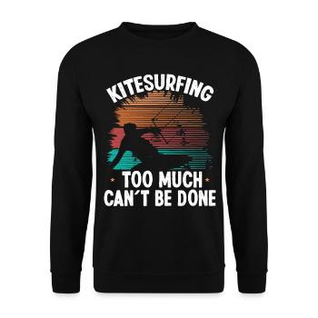 Kiteboarder too much cant be done VintageKiteboard - Unisex Pullover - Schwarz - Vorne - Alina (178cm) & Michal (187cm)