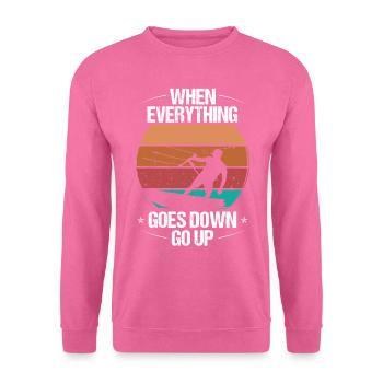 quand tout descend monter Kiteboarder - Sweat-shirt Unisexe - rose - Devant