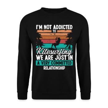 Kiteboarder Committed Relationship Vintage Kite - Unisex Pullover - Schwarz - Vorne - Alina (178cm) & Michal (187cm)