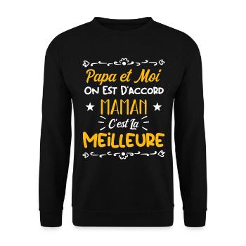 Ma maman est la meilleure - cadeau pour maman - Sweat-shirt Unisexe - noir - Devant - Alina (178cm) & Michal (187cm)