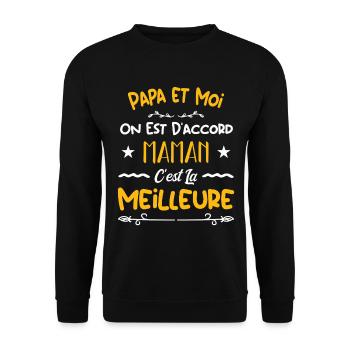 Ma maman est la meilleure - cadeau pour maman !! - Sweat-shirt Unisexe - noir - Devant - Alina (178cm) & Michal (187cm)
