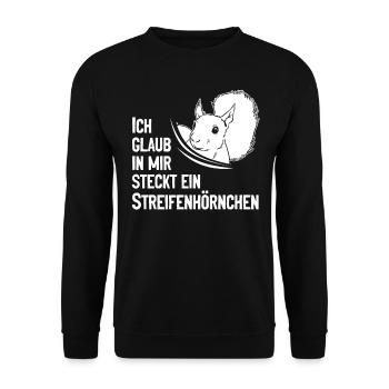 Eichhörnchen - Ich Glaub In Mir Steckt Ein - Unisex Pullover - Schwarz - Vorne - Alina (178cm) & Michal (187cm)