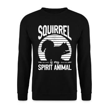 Squirrel is my spirit, squirrel, - Unisex Sweatshirt - black - Front - Alina (178cm) & Michal (187cm)