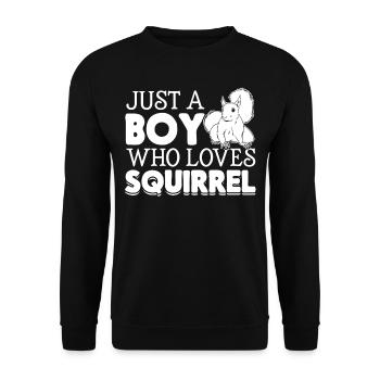 Just a boy who loves squirrel lovers - Unisex Sweatshirt - black - Front - Alina (178cm) & Michal (187cm)