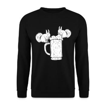 Bière d’écureuil Drôle de boissons d’écureuil - Sweat-shirt Unisexe - noir - Devant - Alina (178cm) & Michal (187cm)