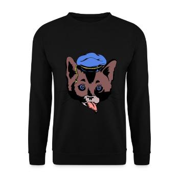 Cat’s Head Sailor Sailor Ship Ahoi maritim - Sweat-shirt Unisexe - noir - Devant - Alina (178cm) & Michal (187cm)