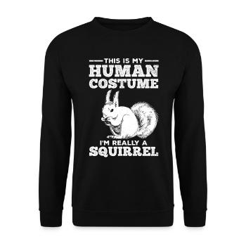 Cute squirrel This is my human - Unisex Sweatshirt - black - Front - Alina (178cm) & Michal (187cm)