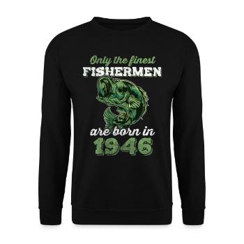 Legendär 76 Jahre alt Geschenk zum 76. Geburtstag - Unisex Pullover - Schwarz - Vorne - Alina (178cm) & Michal (187cm)