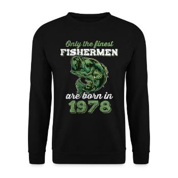 Legendär 44 Jahre alt Geschenk zum 44. Geburtstag - Unisex Pullover - Schwarz - Vorne - Alina (178cm) & Michal (187cm)