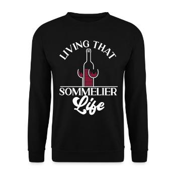 Sommelier Wine Drinking Tasting - Unisex Sweatshirt - black - Front - Alina (178cm) & Michal (187cm)