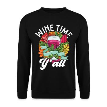 Sommelier Wine Drinking Tasting - Unisex Pullover - Schwarz - Vorne - Alina (178cm) & Michal (187cm)