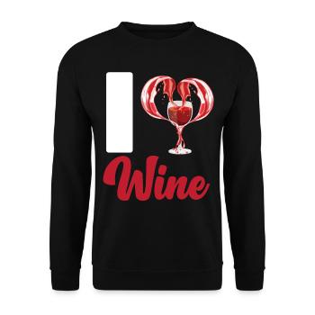 Sommelier Wine Drinking Tasting - Unisex Pullover - Schwarz - Vorne - Alina (178cm) & Michal (187cm)