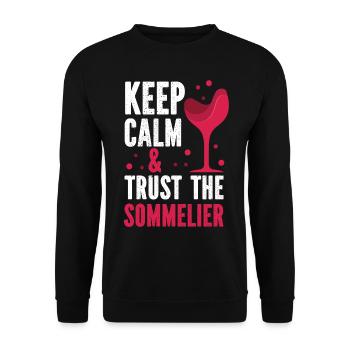 Sommelier Wine Drinking Tasting - Unisex Pullover - Schwarz - Vorne - Alina (178cm) & Michal (187cm)