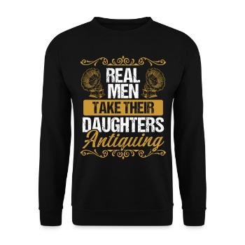 Antique Collecting Treasure Hunter Antique - Unisex Sweatshirt - black - Front - Alina (178cm) & Michal (187cm)