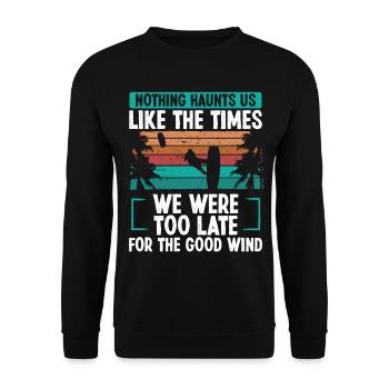 Kiteboarder Vintage Kite Strong Wind Kitesurfing - Unisex Sweatshirt - black - Front - Alina (178cm) & Michal (187cm)