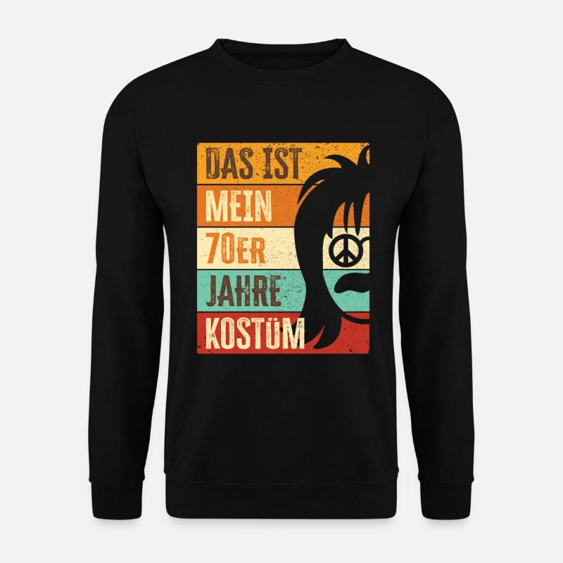70er Jahre Party Outfit Kostüm 1970er Siebziger - Unisex Pullover - Schwarz
