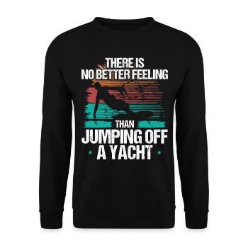Kiteboarder Jumping off a Yacht Vintage Kite - Unisex Pullover - Schwarz - Vorne - Alina (178cm) & Michal (187cm)