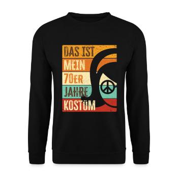 70er Jahre Party Outfit Kostüm 1970er Siebziger - Unisex Pullover - Schwarz - Vorne - Alina (178cm) & Michal (187cm)