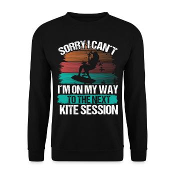 Kiteboarder Kite Session Désolé je ne peux pas VintageKiteb - Sweat-shirt Unisexe - noir - Devant - Alina (178cm) & Michal (187cm)