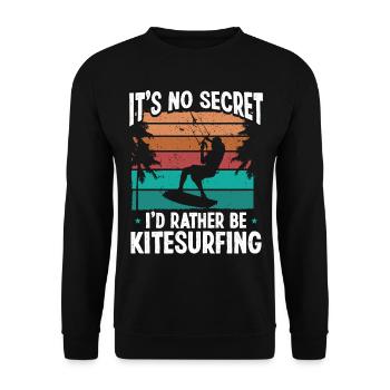 Kiteboarder its no Secret Kitesurfing VintageKiteb - Unisex Pullover - Schwarz - Vorne - Alina (178cm) & Michal (187cm)