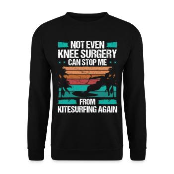 Kiteboarder Knee Surgery cant stop me InjuryKitebo - Unisex Pullover - Schwarz - Vorne - Alina (178cm) & Michal (187cm)