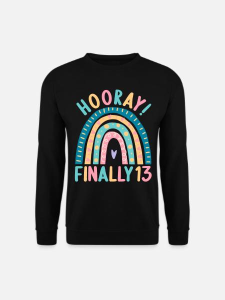 13 Jahre alt Rainbow Regenbogen 13. Geburtstag - Unisex Pullover - Schwarz