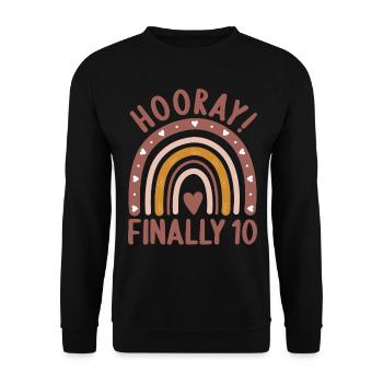 10 years old Rainbow Rainbow 10th birthday - Unisex Sweatshirt - black - Front - Alina (178cm) & Michal (187cm)