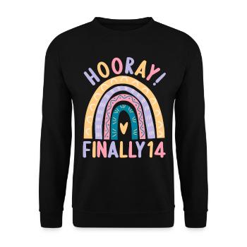 14 years old Rainbow Rainbow 14th birthday - Unisex Sweatshirt - black - Front - Alina (178cm) & Michal (187cm)