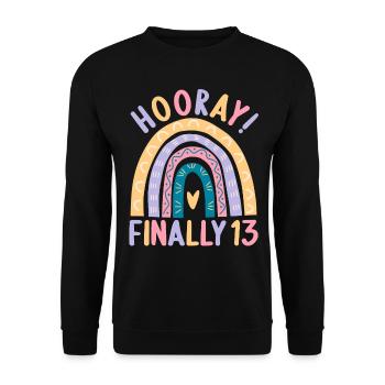 13 ans Rainbow Rainbow 13ème anniversaire - Sweat-shirt Unisexe - noir - Devant - Alina (178cm) & Michal (187cm)