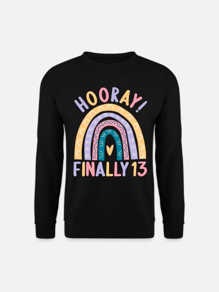 13 Jahre alt Rainbow Regenbogen 13. Geburtstag - Unisex Pullover - Schwarz