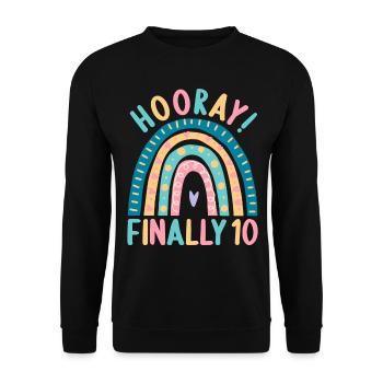 10 years old Rainbow Rainbow 10th birthday - Unisex Sweatshirt - black - Front - Alina (178cm) & Michal (187cm)