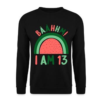 13 ans Rainbow Rainbow 13ème anniversaire - Sweat-shirt Unisexe - noir - Devant - Alina (178cm) & Michal (187cm)