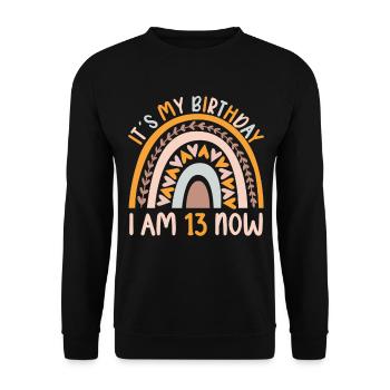 13 ans Rainbow Rainbow 13ème anniversaire - Sweat-shirt Unisexe - noir - Devant - Alina (178cm) & Michal (187cm)