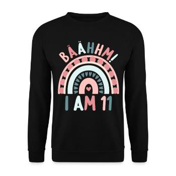 11 years old Rainbow Rainbow 11th birthday - Unisex Sweatshirt - black - Front - Alina (178cm) & Michal (187cm)