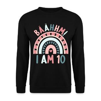 10 years old Rainbow Rainbow 10th birthday - Unisex Sweatshirt - black - Front - Alina (178cm) & Michal (187cm)